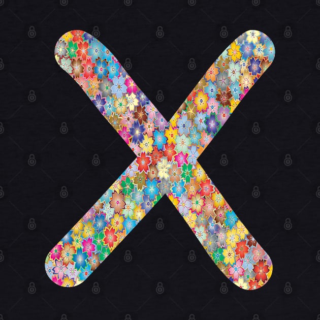 Letter X Capital Alphabet X Colorful Flowers Gift by Shariss
